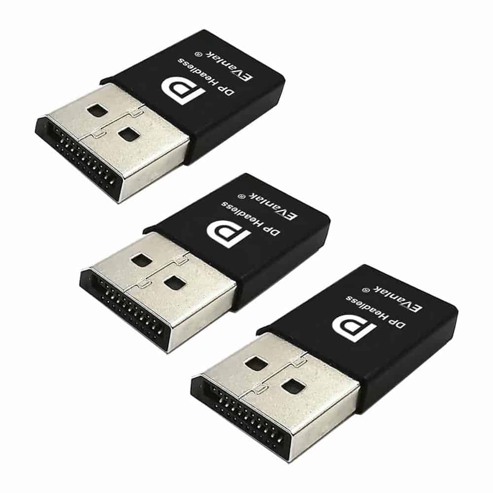 (image for) EVanlak DisplayPort Dummy Plug Screen Emulator Triple Pack